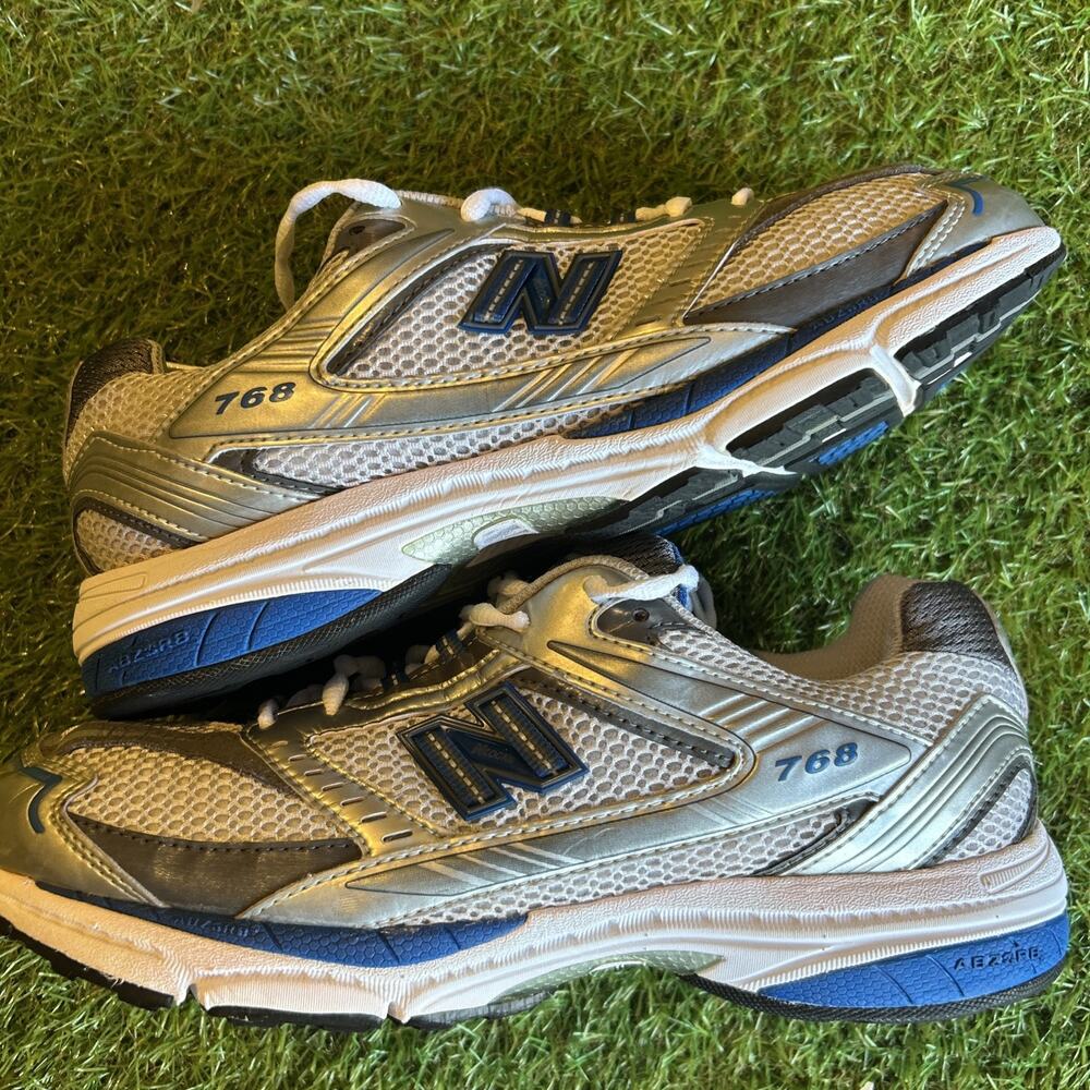 New Balance 768 Gray Blue Mens 10 Low Top Lace Up Athletic Sneaker Made In USA